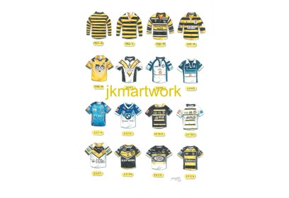 York Knights RLC Retro Shirts Wall Art Print